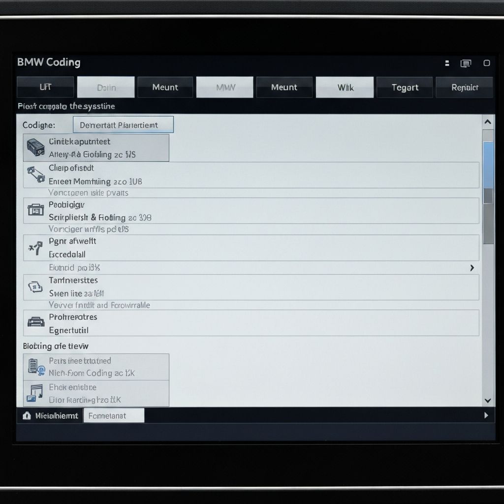 BMW diagnostikos ekranas